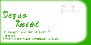 dezso knipl business card